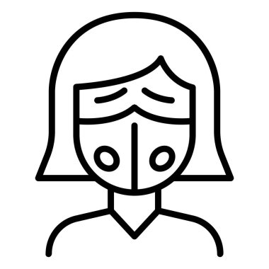 İnce çizgi biçimli Vector grafik tasarımı hava kirliliği simgesi