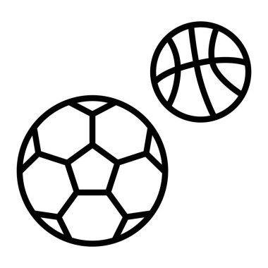 İnce çizgi biçimli top simgesi Vektör illüstrasyon grafik tasarımı