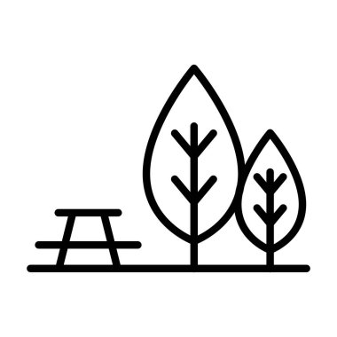 park simgesi ince çizgi biçimi Vektör illüstrasyon grafik tasarımı