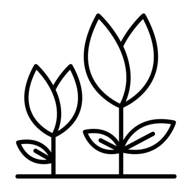 İnce çizgi biçimli çiçek bahçesi simgesi Vektör grafik tasarımı