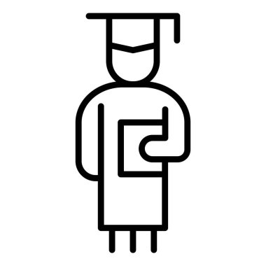 İnce çizgi biçimi Vektör grafik tasarımı ile mezun simgesi