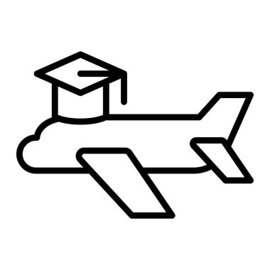 İnce çizgi biçimli vektör illüstrasyon grafik tasarımında yurt dışında simge çalış