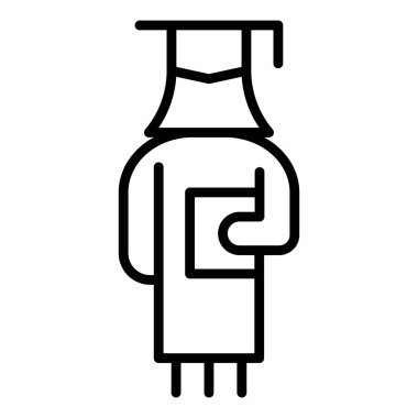 İnce çizgi biçimi Vektör grafik tasarımı ile mezun simgesi