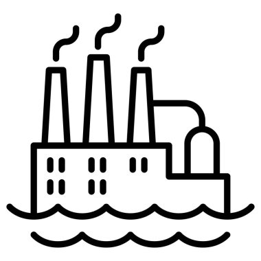 Su kirliliği simgesi ince çizgi biçimi Vektör grafik tasarımı