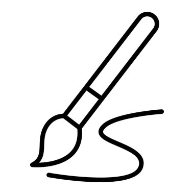 İnce çizgi biçimli boya fırçası resim tasarımı simgesi