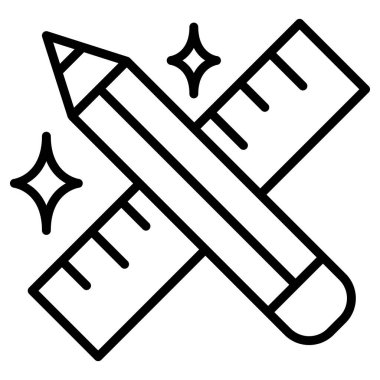 İnce çizgi biçiminde kırtasiye simgesi