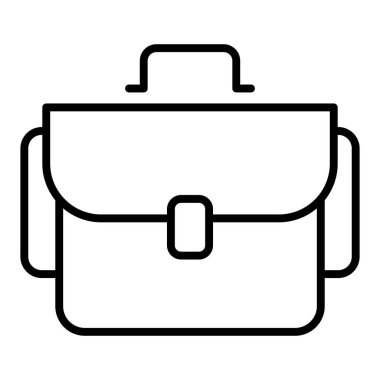 İnce çizgi biçimli okul çantası ikonu Vektör çizim tasarımı