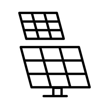 İnce çizgi biçimli güneş hücresi simgesi Vektör grafik tasarımı