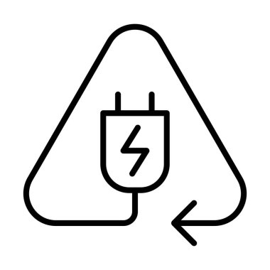 İnce çizgi biçimi Vektör grafik tasarımı ile enerji simgesini geri dönüştür