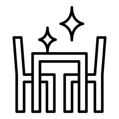 İnce çizgi biçimli Yeni Yemek Tablosu Grafik Tasarımı Simgesi