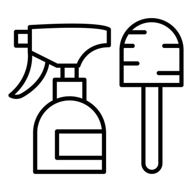 Tuvalet araçları simgesi ince çizgi biçimi Vektör grafik tasarımı