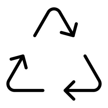 Recycle icon in thin line style Vector illustration graphic design