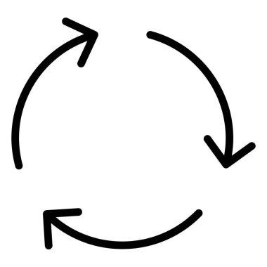 Recycle icon in thin line style Vector illustration graphic design