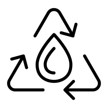 Su Geri Dönüşüm simgesi ince çizgi biçimi Vektör grafik tasarımı