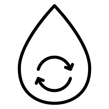 Su Geri Dönüşüm simgesi ince çizgi biçimi Vektör grafik tasarımı