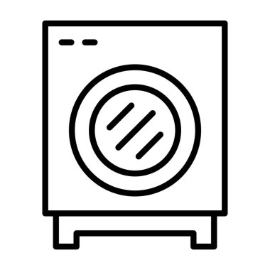 Çamaşır makinesi simgesi ince çizgi biçimi Vektör grafik tasarımı