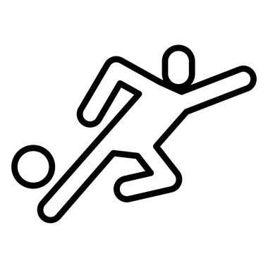 İnce çizgi biçimli vektör grafik tasarımı ile futbol eğitim simgesi