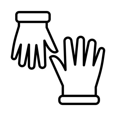 İnce çizgi biçimi Vektör çizimi grafik tasarımı ile eldiven simgesi