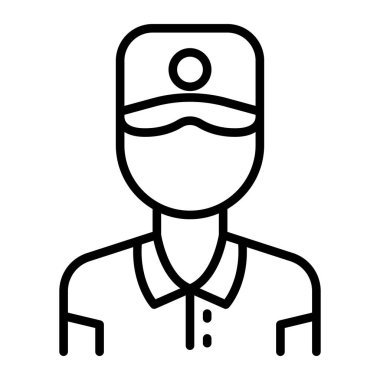 Golfçü simgesi ince çizgi biçimi Vektör illüstrasyon grafik tasarımı