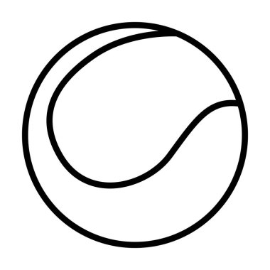 İnce çizgi biçimli tenis topu ikonu Vektör grafik tasarımı