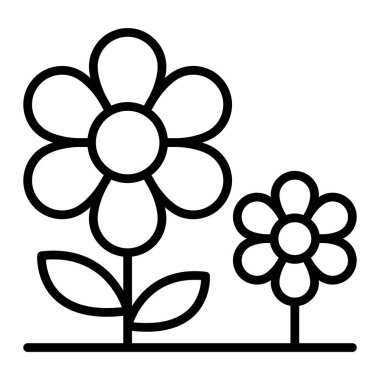 İnce çizgi biçimli çiçek bahçesi simgesi Vektör grafik tasarımı