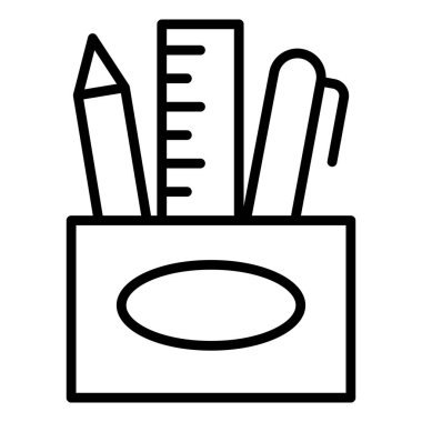 İnce çizgi biçiminde kırtasiye simgesi