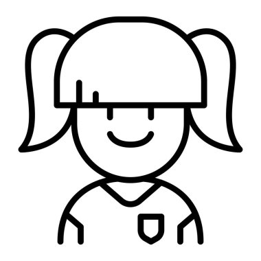 İnce çizgi biçimli vektör çizimi grafik tasarımlı öğrenci simgesi