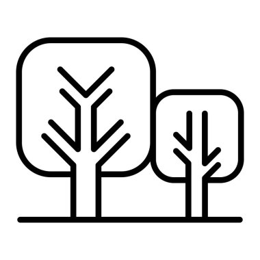 İnce çizgi biçimli ağaç simgesi Vektör çizimi grafik tasarımı