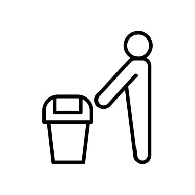 Çöp kutusu simgesi ince satır biçimi Vektör grafik tasarımı