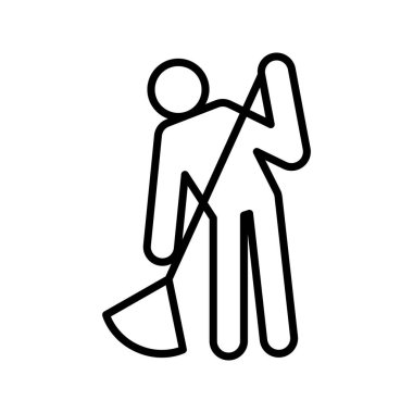 İnce çizgi biçimi Vektör illüstrasyon grafik tasarımında simge temizleniyor