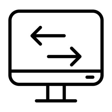 İnce çizgi biçimi Vektör grafik tasarımı ile veri transfer simgesi