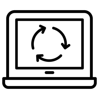 İnce çizgi biçimi Vektör grafik tasarımı ile veri transfer simgesi