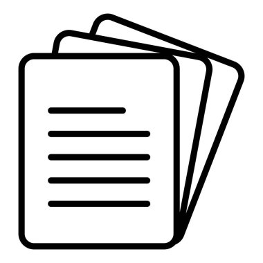 Kağıt, veri, dosya, belge simgesi ince çizgi biçimi Vektör grafik tasarımı