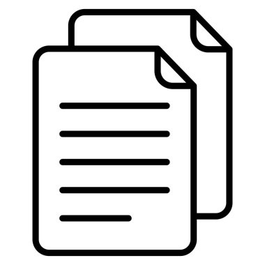 Kağıt, veri, dosya, belge simgesi ince çizgi biçimi Vektör grafik tasarımı