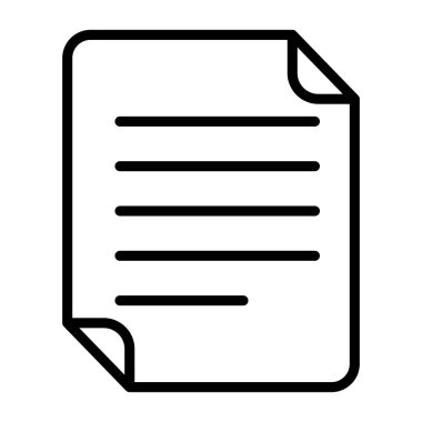 Kağıt, veri, dosya, belge simgesi ince çizgi biçimi Vektör grafik tasarımı