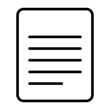 Kağıt, veri, dosya, belge simgesi ince çizgi biçimi Vektör grafik tasarımı