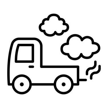 İnce çizgi biçimli Vector grafik tasarımı hava kirliliği simgesi