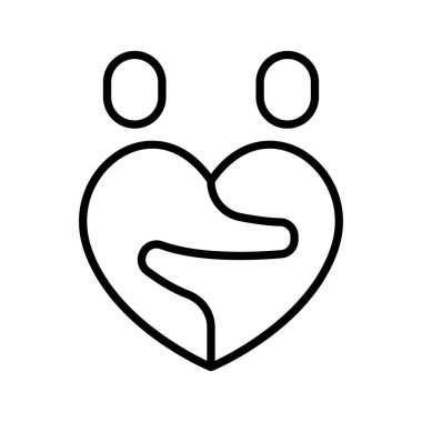 çift simgesi ince çizgi biçimi Vektör çizim grafik tasarımı