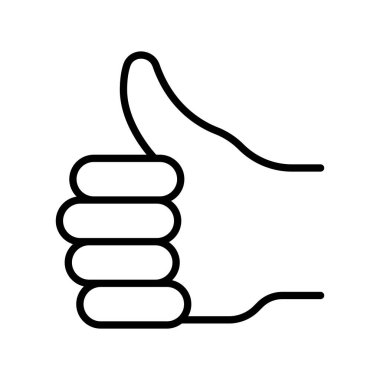 İnce çizgi biçimi Vektör grafik tasarımı simgesinde başparmak yukarı simgesi