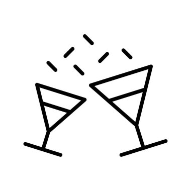 İnce çizgi biçimli Vektör çizim grafik tasarımında Cheers simgesi