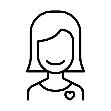 Gönüllü simgesi ince çizgi biçimi Vektör çizim grafik tasarımı