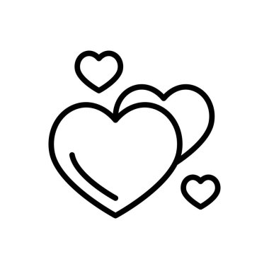 İnce çizgi biçimi Vektör çizim grafik tasarımında sevgili simgesi