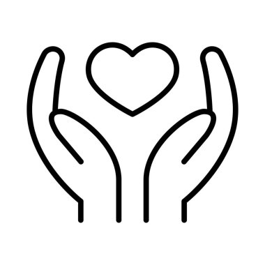 İnce çizgi biçiminde aşk simgesi Vektör illüstrasyon grafik tasarımı