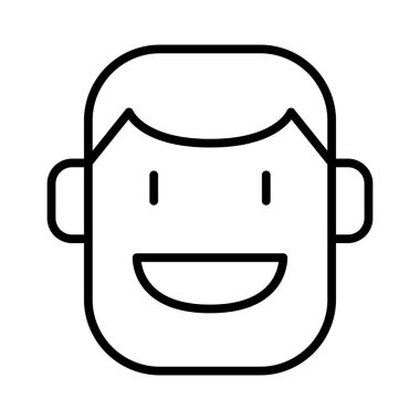 İnce çizgi biçimli gülümseyen adam simgesi Vektör çizimi grafik tasarımı