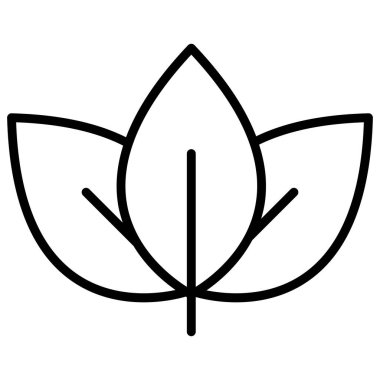 İnce çizgi biçimi Vektör grafik tasarımı ile yaprak simgesi