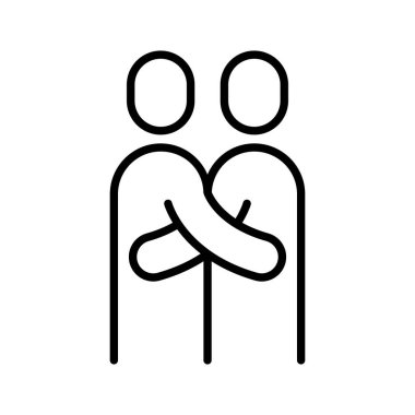 İnce çizgi biçimi Vektör illüstrasyon grafik tasarımında sarılma simgesi