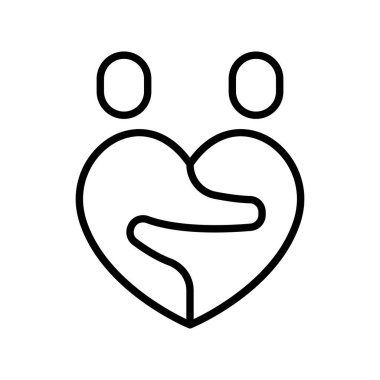 İnce çizgi biçimi Vektör illüstrasyon grafik tasarımında sarılma simgesi