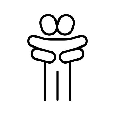 Hug icon in thin line style Vector illustration graphic design clipart