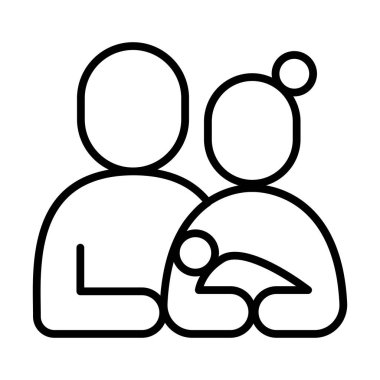 İnce çizgi biçim vektör çizimi grafik tasarımında aile simgesi