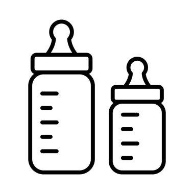 İnce çizgi biçimli bebek şişe simgesi Vektör çizimi grafik tasarımı